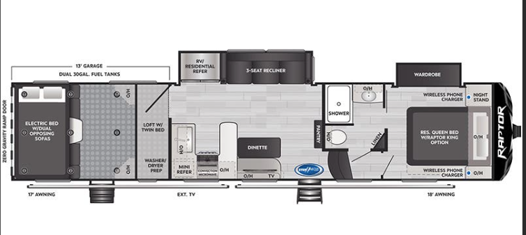 2022 KEYSTONE RAPTOR F362, , floor-plans-day image number 0