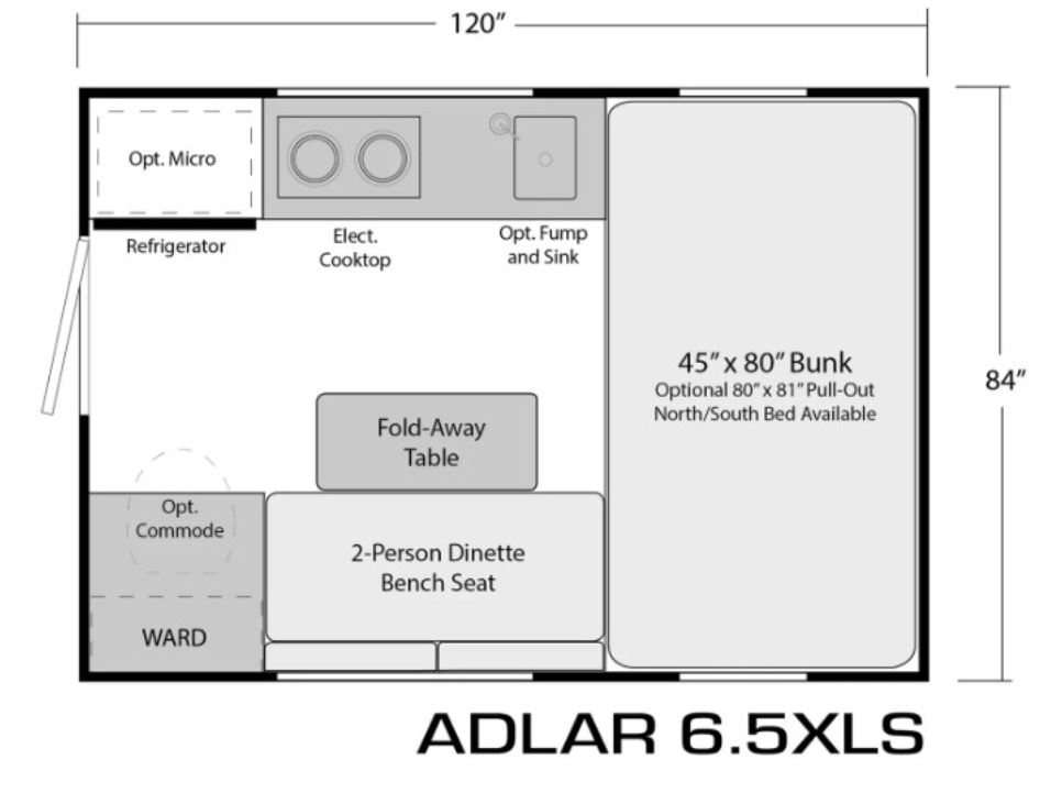 2025 SOARING EAGLE CAMPERS ADLAR 6.5XLS, , floor-plans-day image number 0