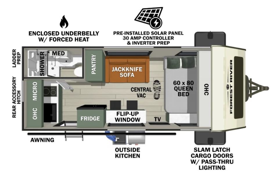 2025 FOREST RIVER NO BOUNDARIES 18.2, , floor-plans-day image number 0