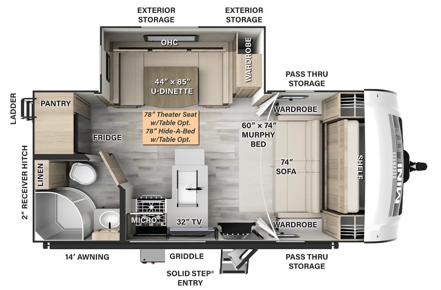 2025 FOREST RIVER ROCKWOOD 2214S, , floor-plans-day image number 0