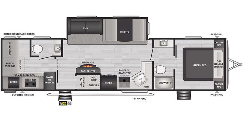 2023 KEYSTONE SPRINGDALE 335BH, , floor-plans-day image number 0