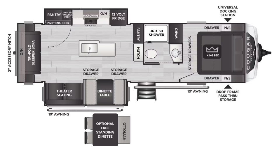 2025 KEYSTONE COUGAR 1/2 TON 29RLPWE, , floor-plans-day image number 0