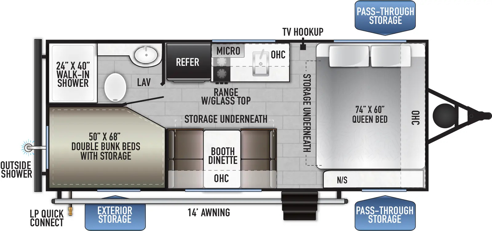 2024 EAST TO WEST RV DELLA TERRA 170BHSLE, , floor-plans-day image number 0