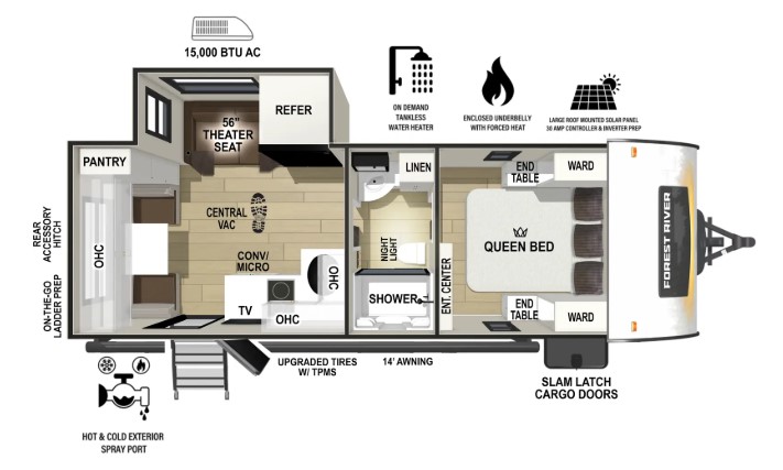 2025 FOREST RIVER R POD 198, , floor-plans-day image number 0