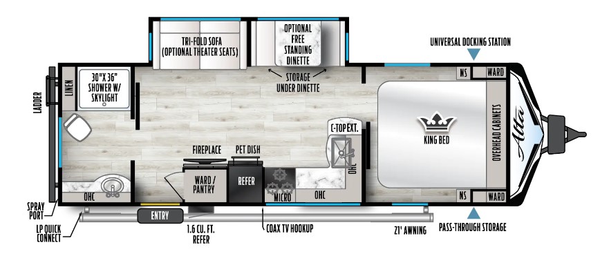 2024 EAST TO WEST RV ALTA 2600KRB, , floor-plans-day image number 0