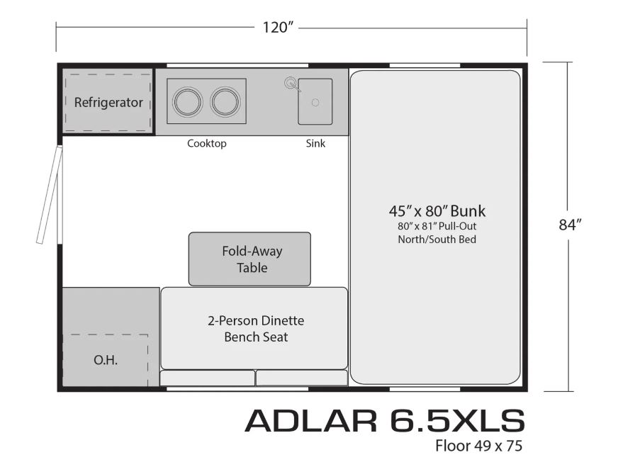 2025 SOARING EAGLE CAMPERS ADLAR 6.5XLS, , floor-plans-day image number 0