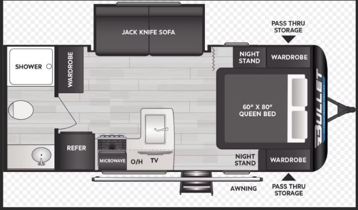 2025 KEYSTONE BULLET 1840RBWE, , floor-plans-day image number 0