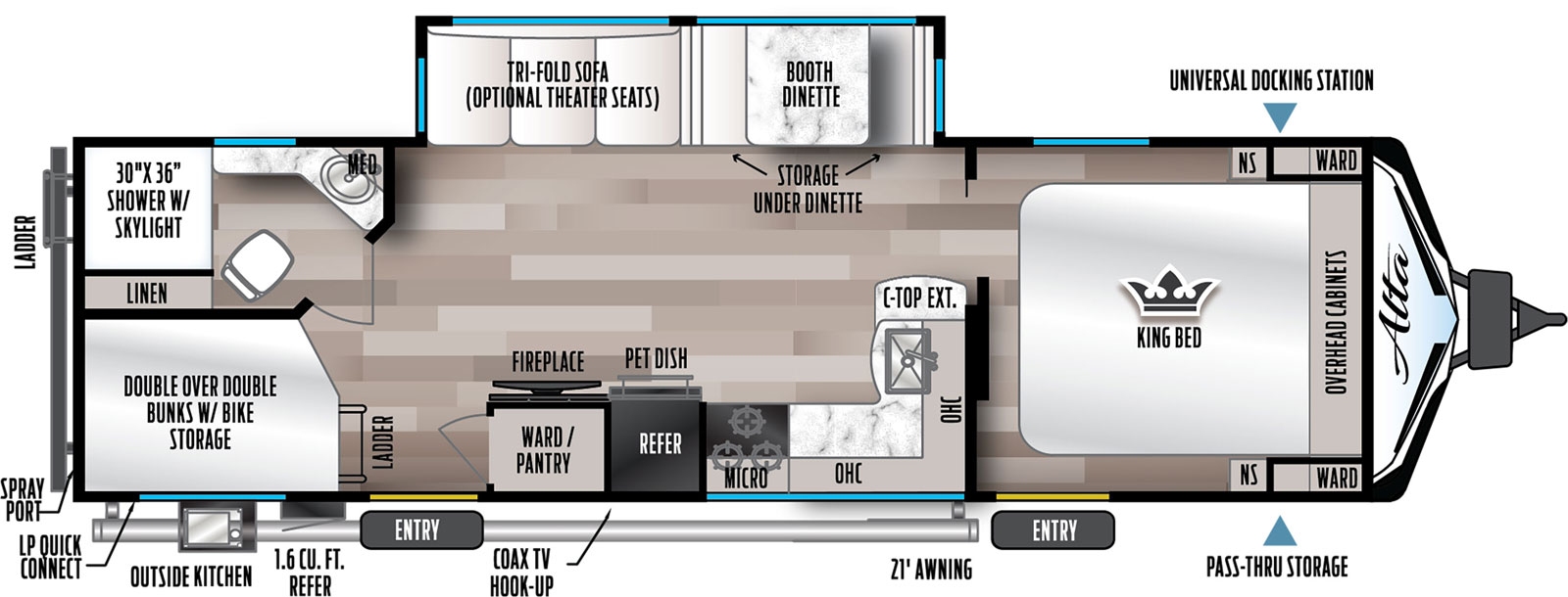 2024 EAST TO WEST RV ALTA 2800KBH, , floor-plans-day image number 0