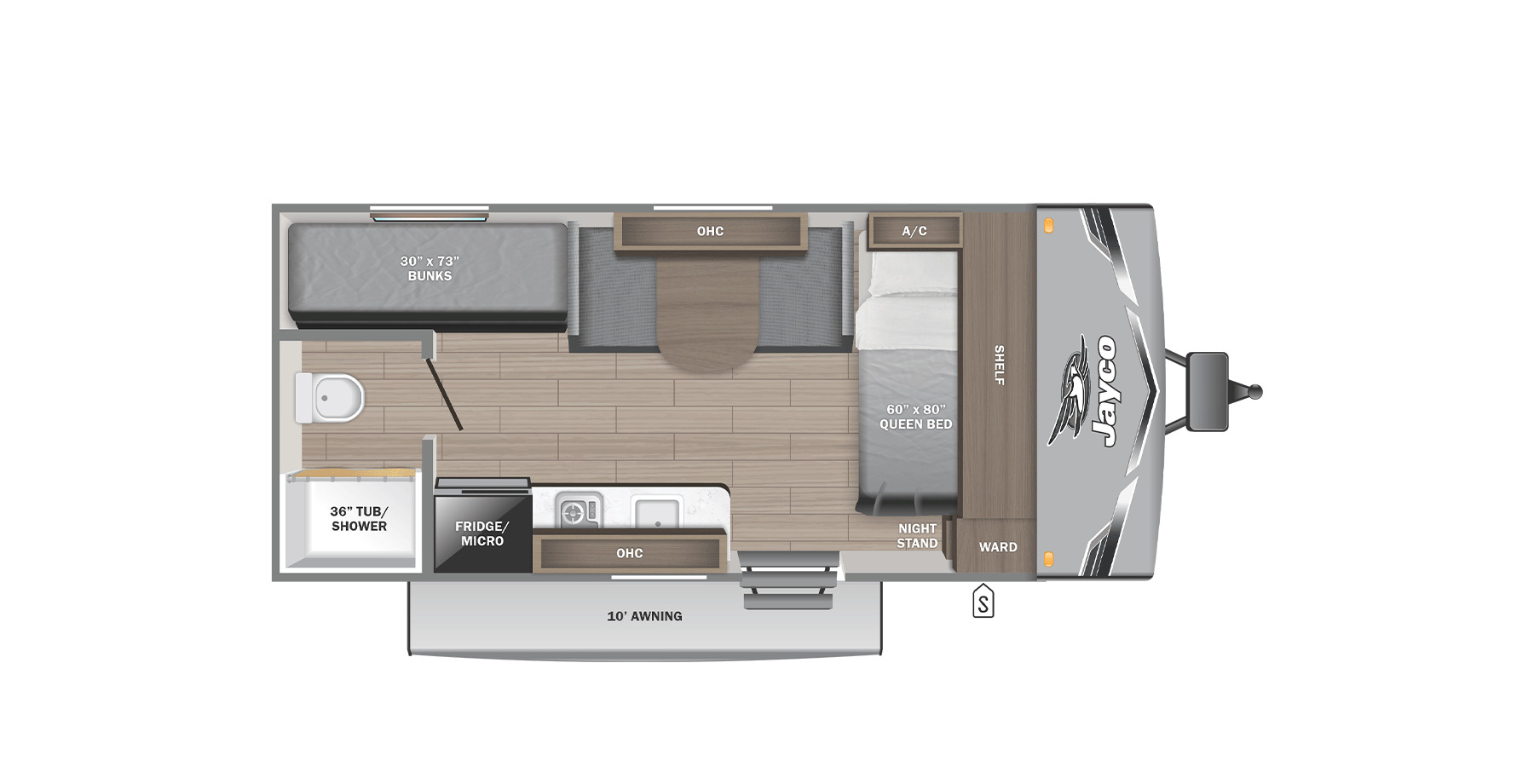 2025 JAYCO JAY FLIGHT 170BHW, , floor-plans-day image number 0