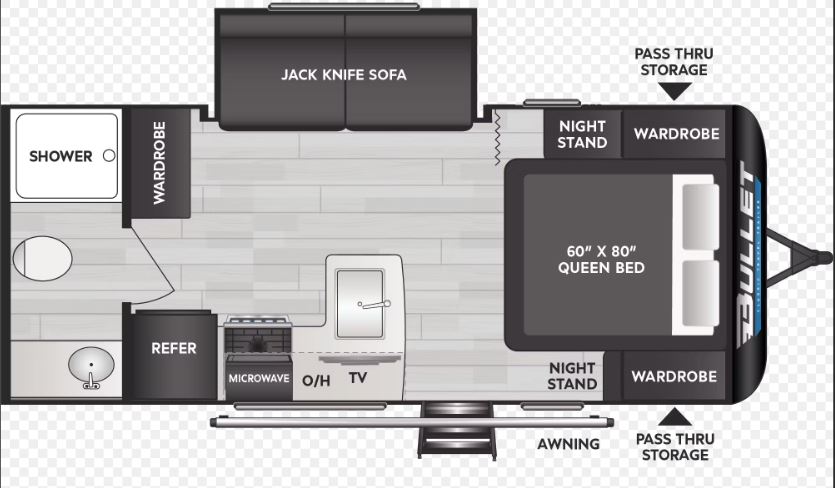 2025 KEYSTONE BULLET 1840RBWE, , floor-plans-day image number 0