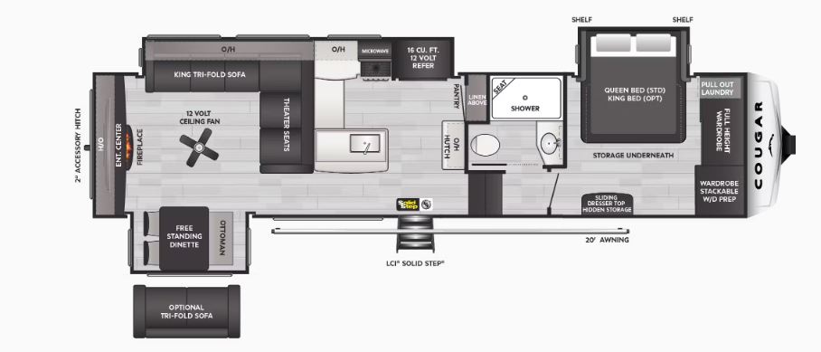 2024 KEYSTONE COUGAR 320RDS, , floor-plans-day image number 0