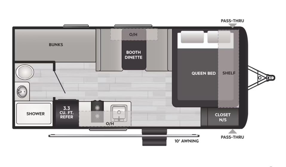 2025 KEYSTONE HIDEOUT 175BH, , floor-plans-day image number 0