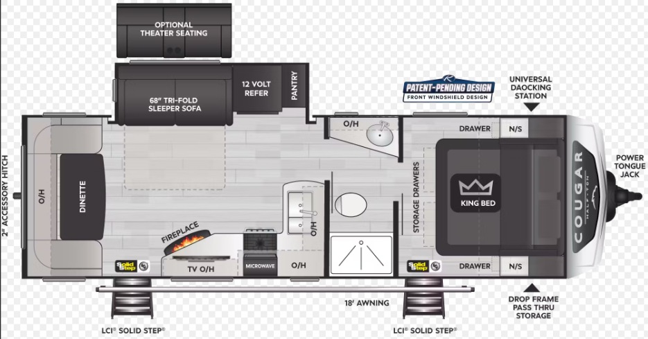 2025 KEYSTONE HIDEOUT 25RDSWE, , floor-plans-day image number 0