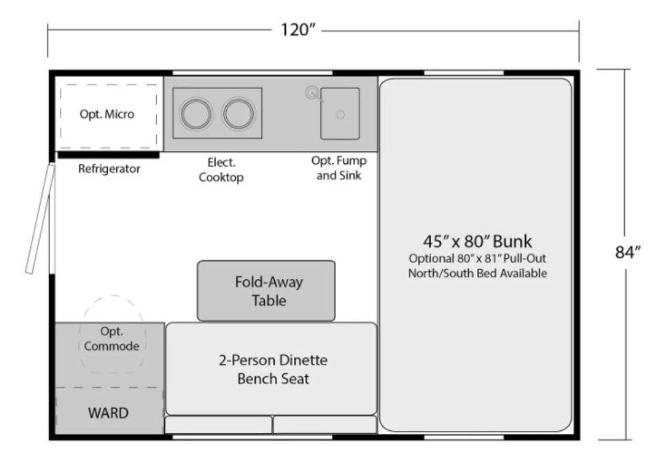 2025 SOARING EAGLE CAMPERS ADLAR 6.5XLS, , floor-plans-day image number 0