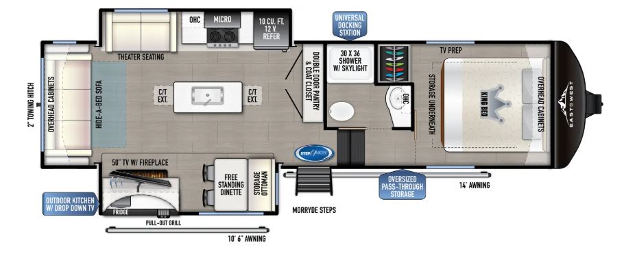 2024 EAST TO WEST RV TANDARA 28RL-OK, , floor-plans-day image number 0