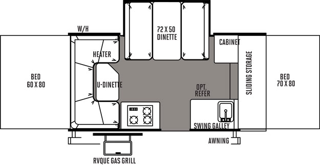 2014 FOREST RIVER ROCKWOOD 2317G, , floor-plans-day image number 0