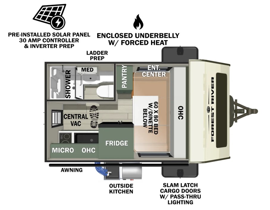 2025 FOREST RIVER NO BOUNDARIES 18.1, , floor-plans-day image number 0