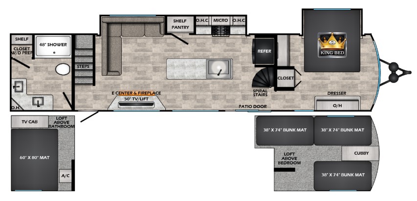 2024 CROSSROADS HAMPTON 390PVL, , floor-plans-day image number 0