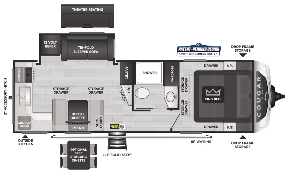 2025 KEYSTONE COUGAR 1/2 TON 25MLEWE, , floor-plans-day image number 0