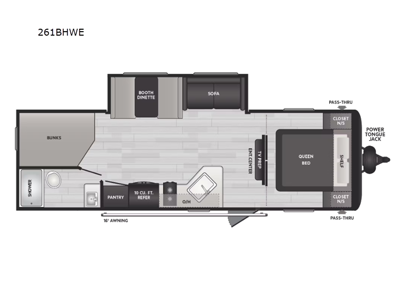 2025 KEYSTONE HIDEOUT 261BHWE, , floor-plans-day image number 0