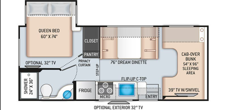 2023 THOR MOTOR COACH FOURWINDS 22B, , floor-plans-day image number 0