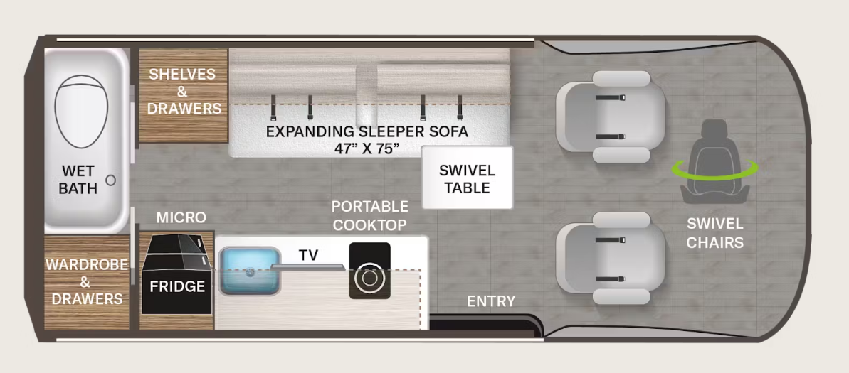 2024 THOR MOTOR COACH TRANQUILITY 19R*23, , floor-plans-day image number 0