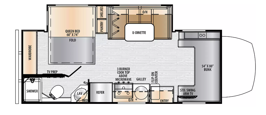 2025 EAST TO WEST RV ENTRADA 24FMCN*23, , floor-plans-day image number 0