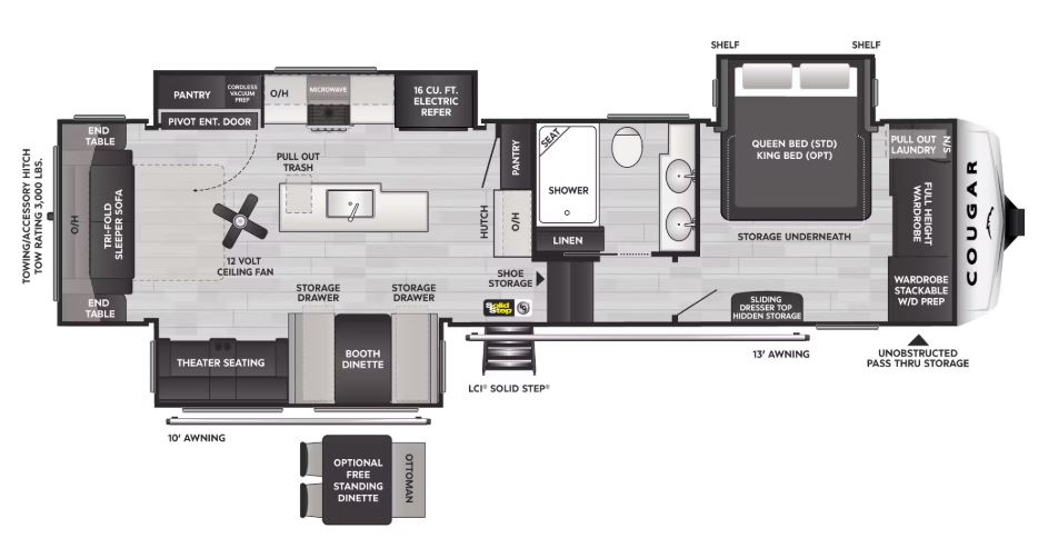 2025 KEYSTONE COUGAR 316RLS, , floor-plans-day image number 0