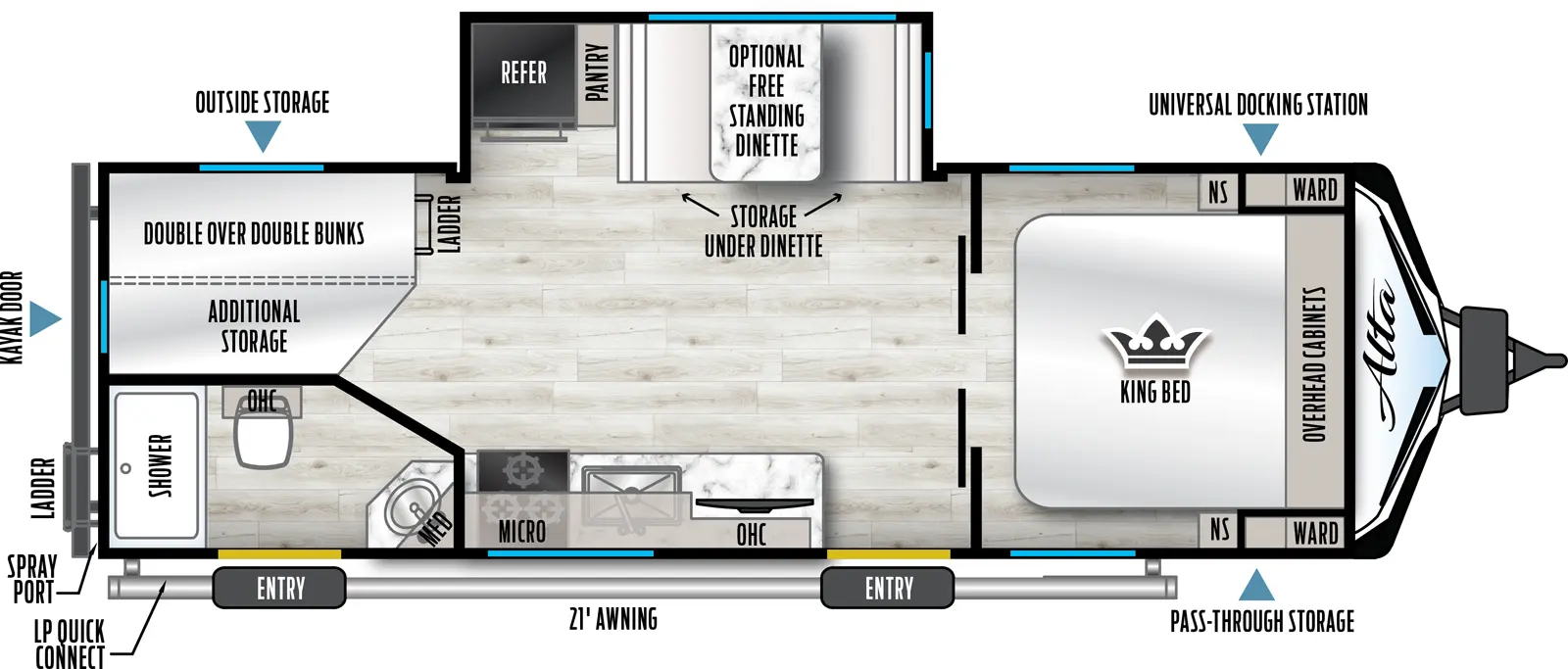 2025 EAST TO WEST RV ALTA 2475KBH, , floor-plans-day image number 0