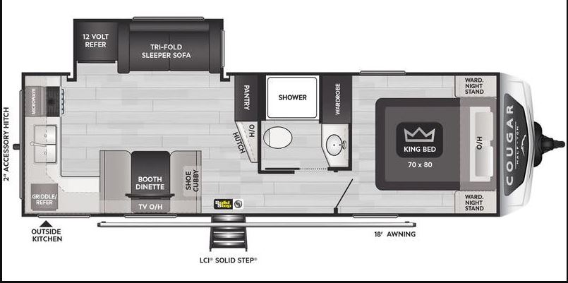 2024 KEYSTONE COUGAR 1/2 TON 25MLEWE, , floor-plans-day image number 0