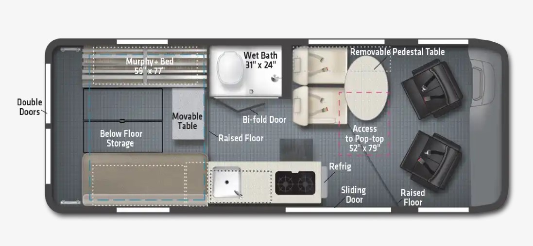 2024 WINNEBAGO SOLIS 59PX*23, , floor-plans-day image number 0