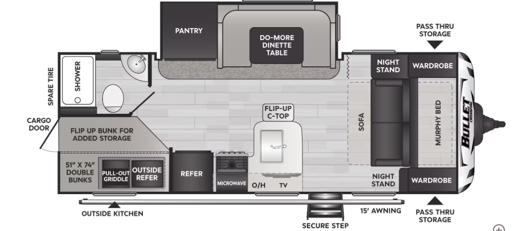 2025 KEYSTONE CROSSFIRE 2210BHWE, , floor-plans-day image number 0