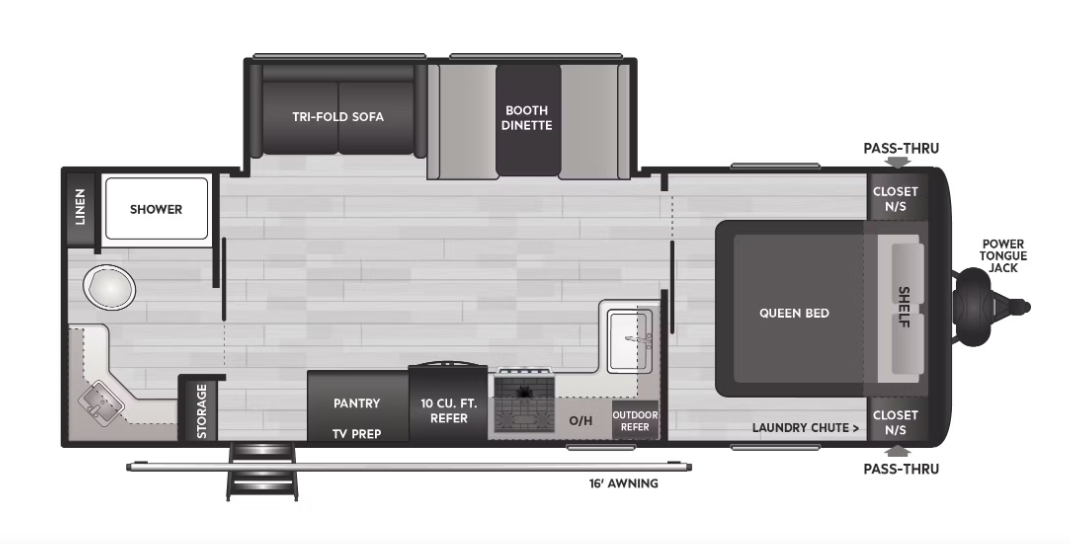 2025 KEYSTONE HIDEOUT 24RBSWE, , floor-plans-day image number 0