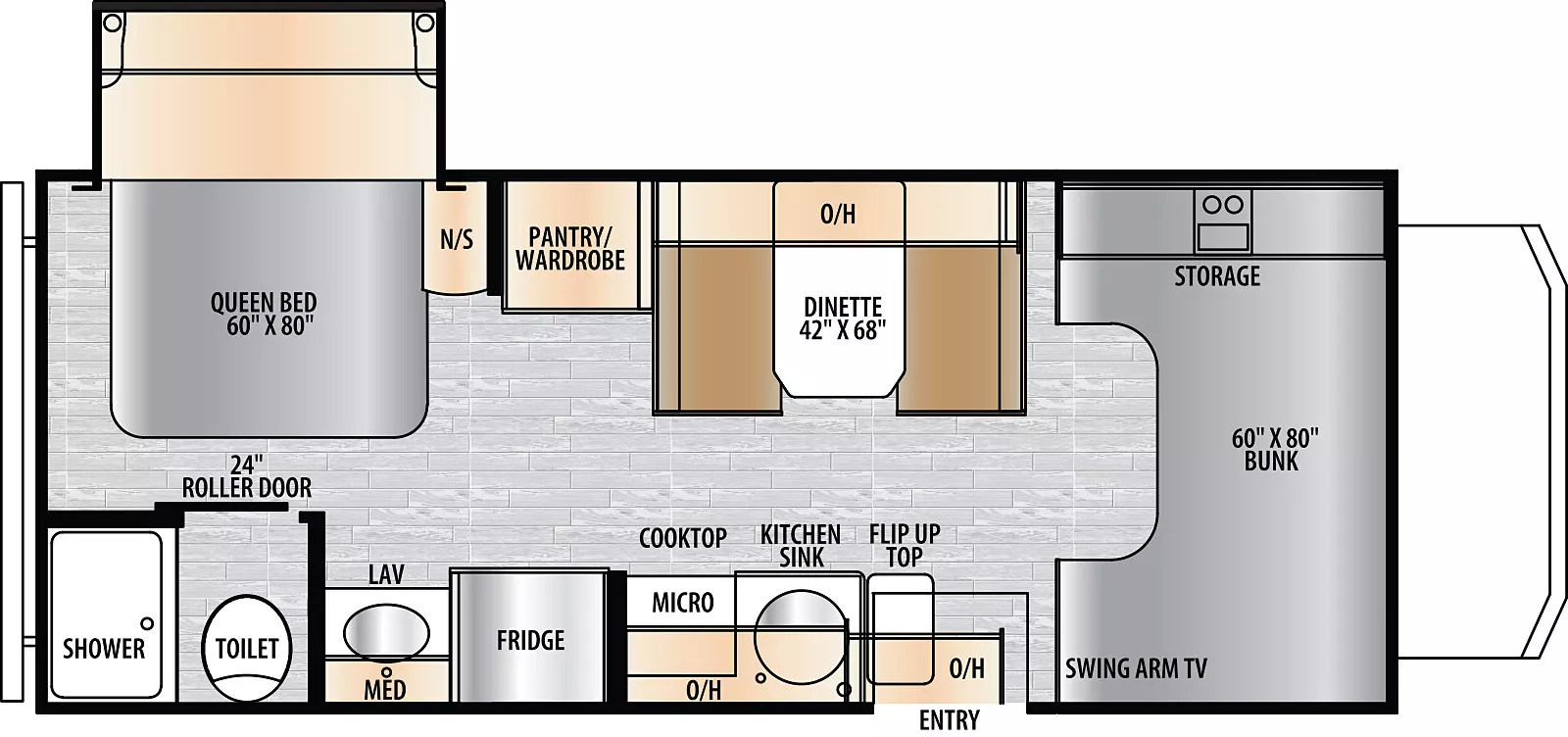 2024 EAST TO WEST RV ENTRADA 2200S*25, , floor-plans-day image number 0