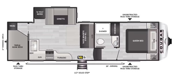 2025 KEYSTONE COUGAR SPORT 2700BH, , floor-plans-day image number 0