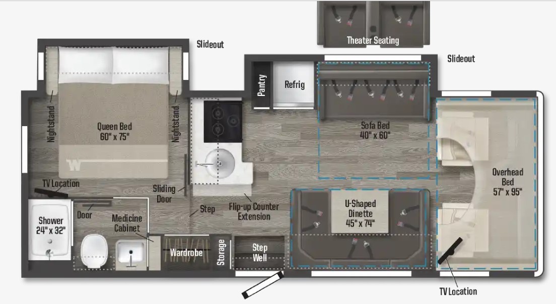 2025 WINNEBAGO MINNIE WINNIE 26T, , floor-plans-day image number 0