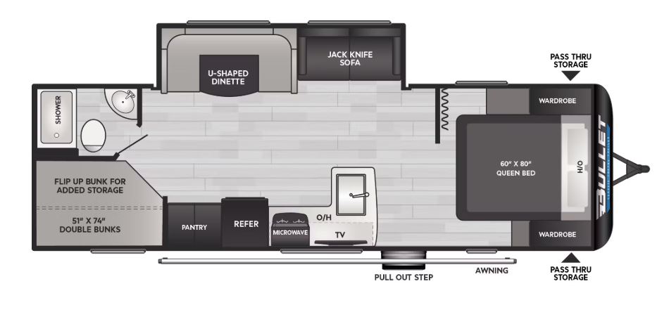 2025 KEYSTONE BULLET 2240RKWE, , floor-plans-day image number 0