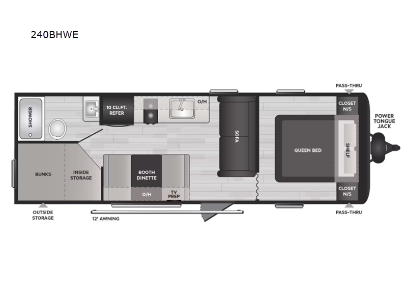 2025 KEYSTONE HIDEOUT 240BHWE, , floor-plans-day image number 0