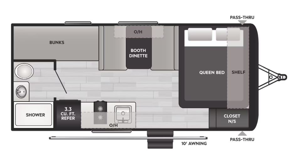 2025 KEYSTONE HIDEOUT 175BH, , floor-plans-day image number 0