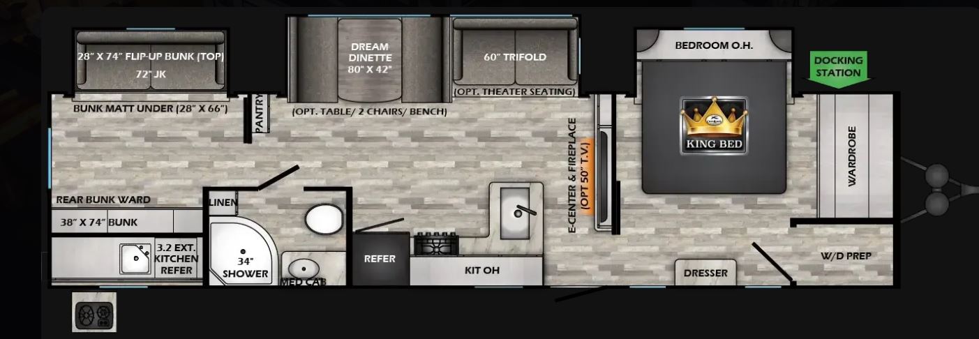 2025 CROSSROADS CRUISER AIRE 34BHS, , floor-plans-day image number 0