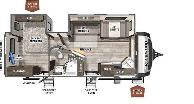 2024 FOREST RIVER ROCKWOOD 2608BS, , floor-plans-day image number 0