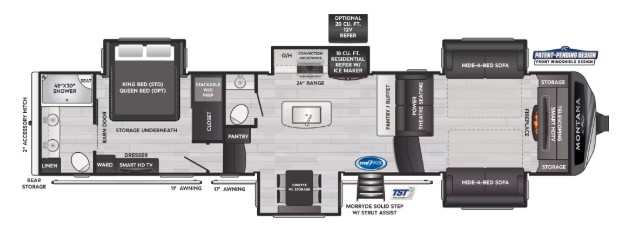 2025 KEYSTONE MONTANA 3761FL, , floor-plans-day image number 0