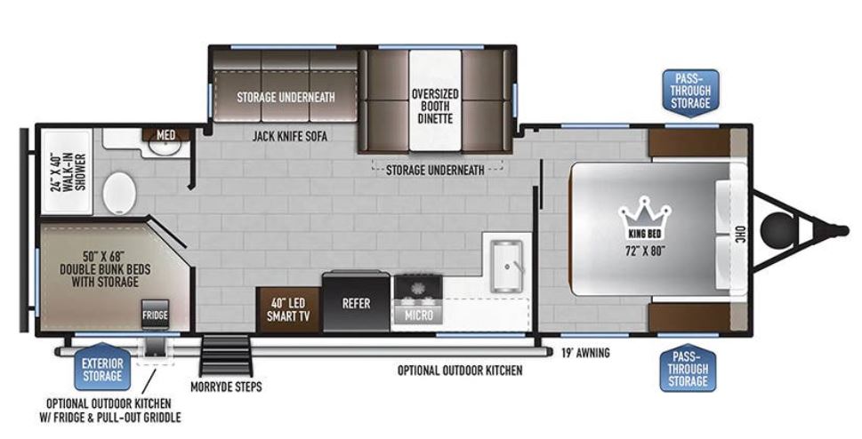 2025 EAST TO WEST RV DELLA TERRA 262BH, , floor-plans-day image number 0