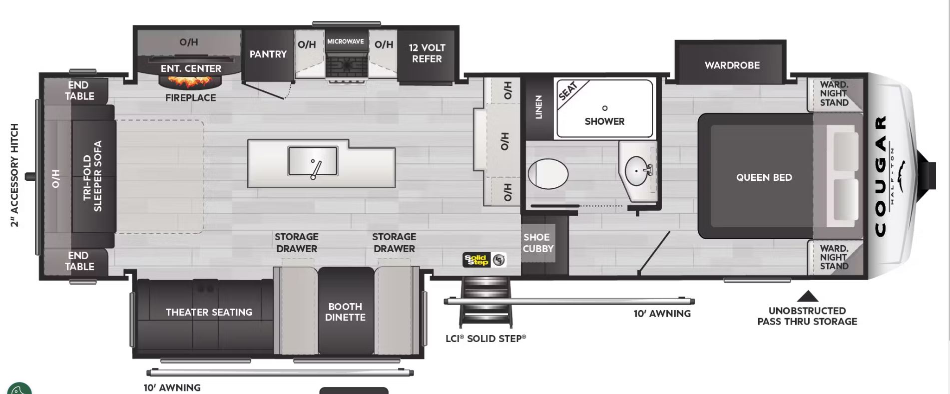 2025 KEYSTONE COUGAR 1/2 TON 29RLI, , floor-plans-day image number 0