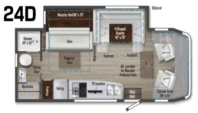 2025 WINNEBAGO VIEW 24D*23, , floor-plans-day image number 0